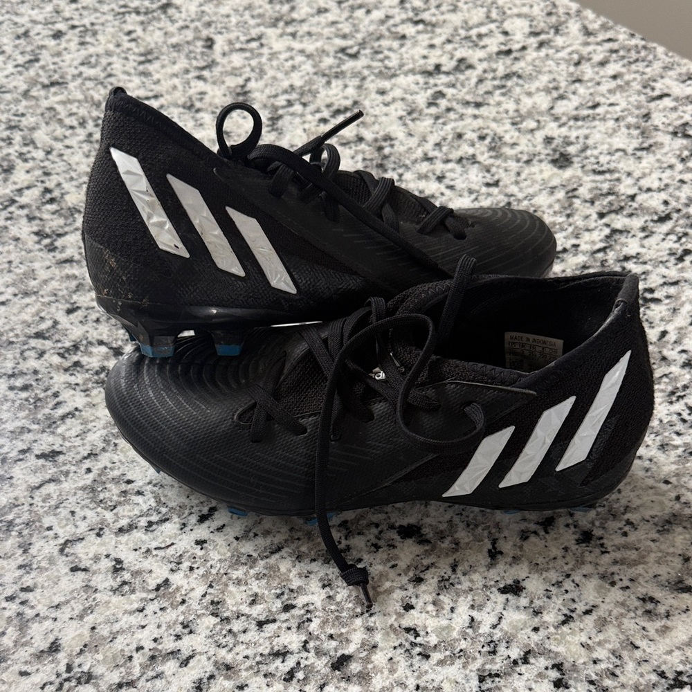 adidas Kids Black and White Soccer Shoes